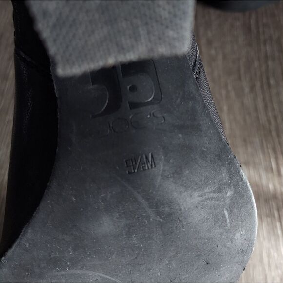 Joe’s Abby Black Leather Ankle Bootie Size 9.5 Block Heel Almond Toe - Picture 9 of 11